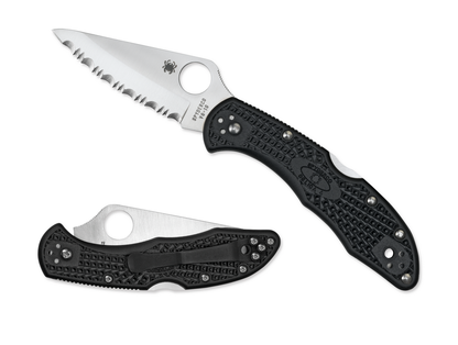 Spyderco Knives™ Delica 4 Lockback C11SBK Black Fiberglass Reinforced Nylon VG-10 Stainless Steel Pocket Knife