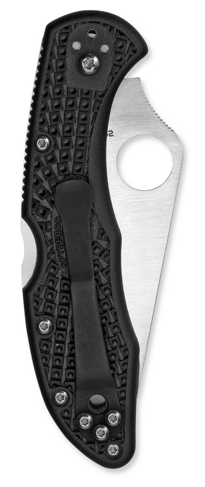 Spyderco Knives™ Delica 4 Lockback C11SBK Black Fiberglass Reinforced Nylon VG-10 Stainless Steel Pocket Knife