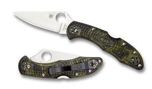 Spyderco Knives™ Delica 4 Lockback C11ZFPGR Zome Green Fiberglass Reinforced Nylon VG-10 Stainless Steel Pocket Knife