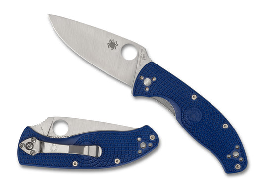 Spyderco Knives™ Tenacious Liner Lock C122PBL Blue Fiberglass Reinforced Nylon CPM S35VN Stainless Steel Pocket Knife