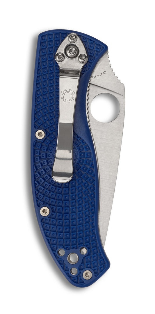 Spyderco Knives™ Tenacious Liner Lock C122PBL Blue Fiberglass Reinforced Nylon CPM S35VN Stainless Steel Pocket Knife