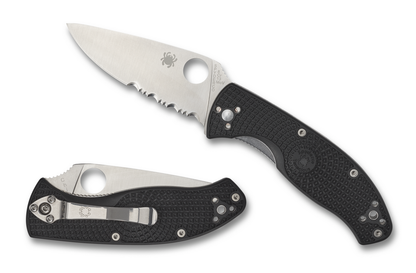 Spyderco Knives™ Tenacious Liner Lock C122PSBK Black Fiberglass Reinforced Nylon 8Cr13Mov Stainless Steel Pocket Knife