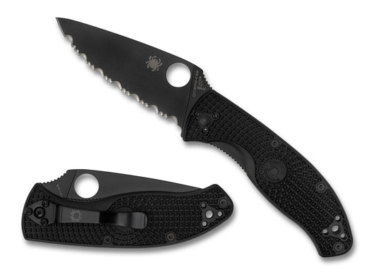 Spyderco Knives™ Tenacious Liner Lock C122SBBK Black Fiberglass Reinforced Nylon 8Cr13MoV Stainless Steel Pocket Knife
