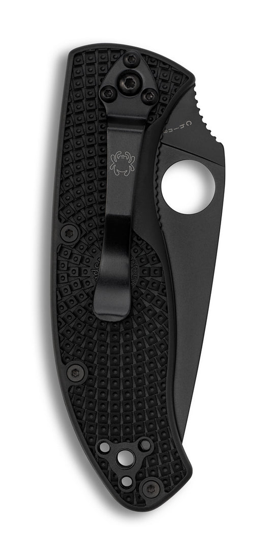 Spyderco Knives™ Tenacious Liner Lock C122SBBK Black Fiberglass Reinforced Nylon 8Cr13MoV Stainless Steel Pocket Knife