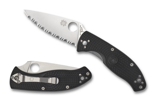 Spyderco Knives™ Tenacious Liner Lock C122SBK Black Fiberglass Reinforced Nylon 8Cr13MoV Stainless Steel Pocket Knife