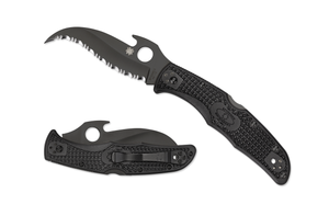 Spyderco Knives™ Matriarch 2 Lockback C12SBBK2W Black Fiberglass Reinforced Nylon VG-10 Stainless Steel Pocket Knife