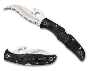 Spyderco Knives™ Matriarch 2 Lockback C12SBK2W Black Fiberglass Reinforced Nylon VG-10 Stainless Steel Pocket Knife