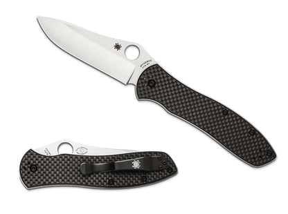 Spyderco Knives™ Bradley Folder 2 Liner Lock C134CFP2 Black Carbon Fiber and G-10 CPM M4 High Carbon Steel Pocket Knife
