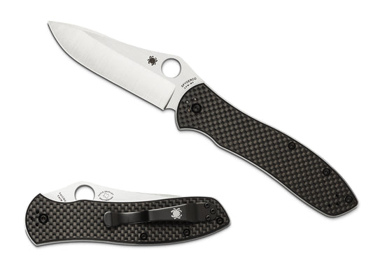 Spyderco Knives™ Bradley Folder 2 Liner Lock C134CFP2 Black Carbon Fiber and G-10 CPM M4 High Carbon Steel Pocket Knife