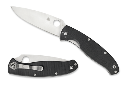 Spyderco Knives™ Resilience Liner Lock C142GP Black G-10 8Cr13MoV Stainless Steel Pocket Knife