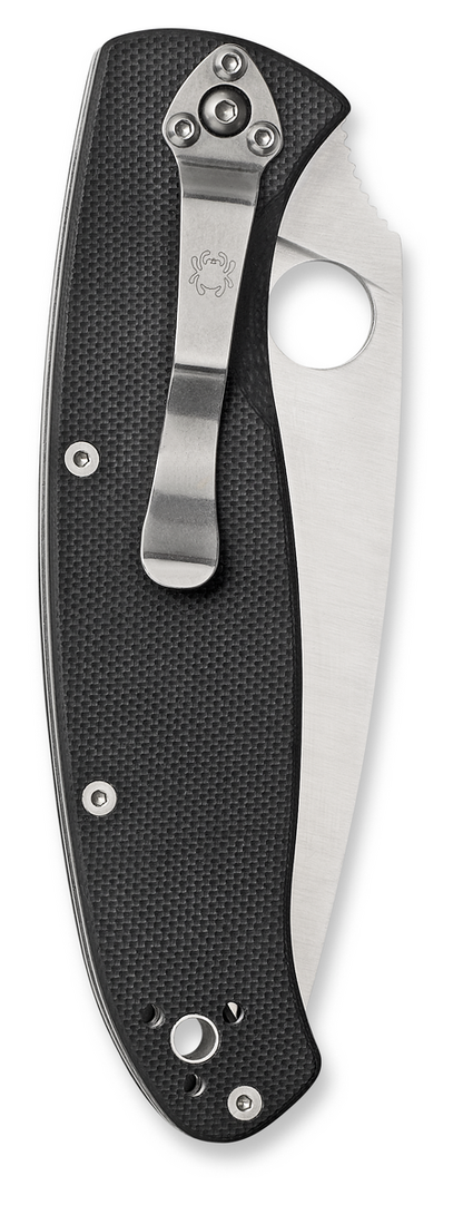 Spyderco Knives™ Resilience Liner Lock C142GP Black G-10 8Cr13MoV Stainless Steel Pocket Knife