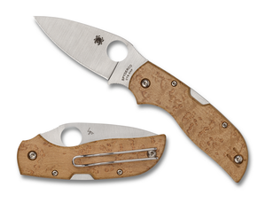 Spyderco Knives™ Chaparral Lockback C152WDP Birdseye Maple Wood CTS XHP Stainless Steel Pocket Knife
