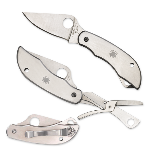 Spyderco Knives™ ClipiTool Folder C169P Stainless Steel 8Cr13MoV Stainless Steel Pocket Knife