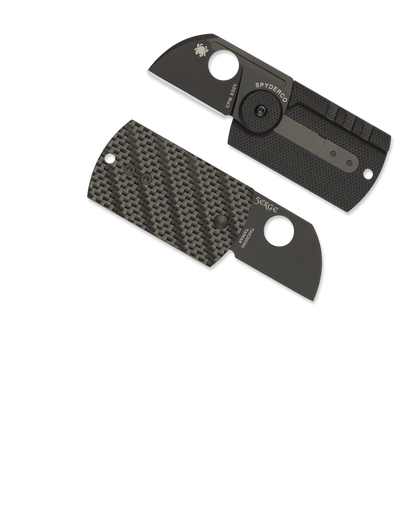 Spyderco Knives™ Dog Tag Folder C188CFBBKP Black Carbon Fiber and G-10 Laminate CPM S30V Stainless Steel Pocket Knife