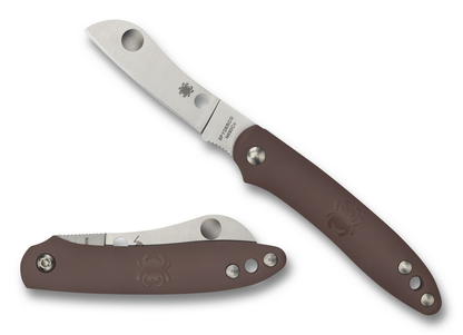 Spyderco Knives™ Roadie Slipjoint C189PBN Brown Fiberglass Reinforced Nylon Bohler-Uddeholm N690Co Stainless Steel Pocket Knife