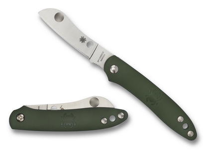 Spyderco Knives™ Roadie Slipjoint C189PGR Olive Green Fiberglass Reinforced Nylon Bohler-Uddeholm N690Co Stainless Steel Pocket Knife