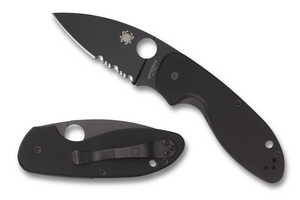 Spyderco Knives™ Efficient Liner Lock C216GPSBBK Black G-10 8Cr13MoV Stainless Steel Pocket Knife
