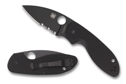 Spyderco Knives™ Efficient Liner Lock C216GPSBBK Black G-10 8Cr13MoV Stainless Steel Pocket Knife