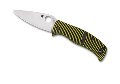 Spyderco Knives™ Caribbean Compression Liner Lock C217GP Black G-10 and Yellow G-10 LC200N Stainless Steel Pocket Knife