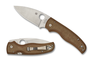 Spyderco Knives™ Shaman Compression Liner Lock C229MPZW Brown Canvas Micarta Z-Wear PM Steel Pocket Knife