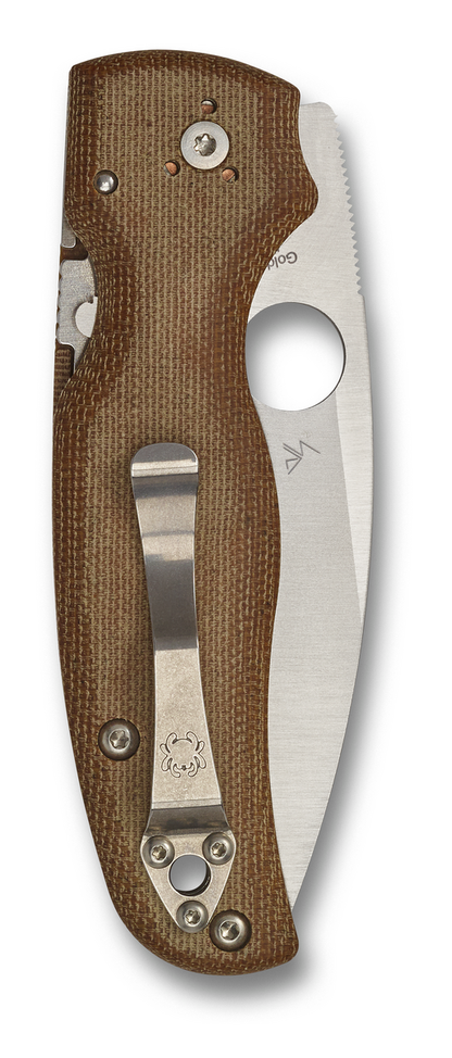 Spyderco Knives™ Shaman Compression Liner Lock C229MPZW Brown Canvas Micarta Z-Wear PM Steel Pocket Knife
