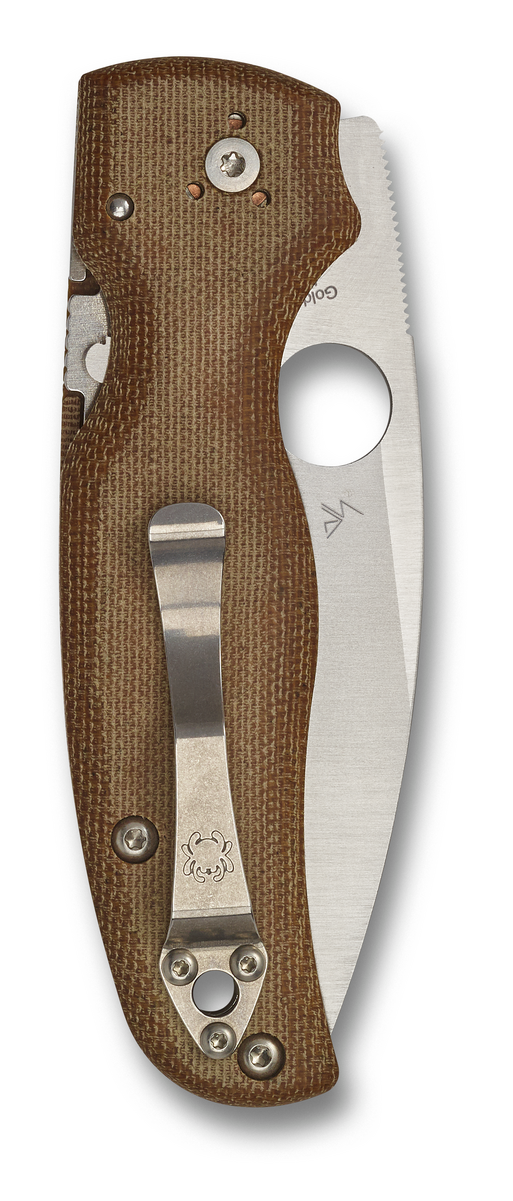 Spyderco Knives™ Shaman Compression Liner Lock C229MPZW Brown Canvas Micarta Z-Wear PM Steel Pocket Knife