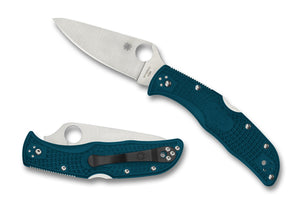Spyderco Knives™ Endela Lockback C243FPK390 Blue Fiberglass Reinforced Nylon K390 Microclean Carbon Steel Pocket Knife