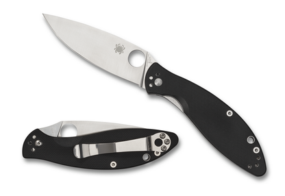 Spyderco Knives™ Astute Liner Lock C252GP Black G-10 8Cr13MoV Stainless Steel Pocket Knife