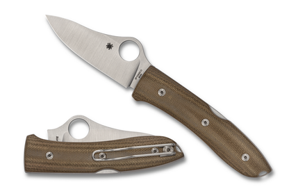 Spyderco Knives™ SpyOpera Lockback C255CMP Brown Canvas Micarta M390 Particle Metallurgy Stainless Steel Pocket Knife