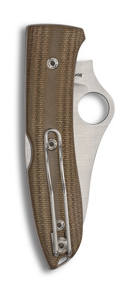 Spyderco Knives™ SpyOpera Lockback C255CMP Brown Canvas Micarta M390 Particle Metallurgy Stainless Steel Pocket Knife