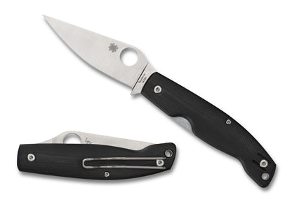 Spyderco Knives™ Pattadese Liner Lock C257GP Black G-10 M390 Stainless Steel Pocket Knife