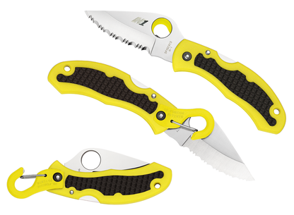 Spyderco Knives™ Snap-It Salt Lockback C26SYL Yellow Fiberglass Reinforced Nylon H2 Stainless Steel Pocket Knife