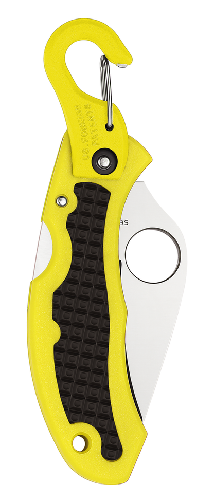 Spyderco Knives™ Snap-It Salt Lockback C26SYL Yellow Fiberglass Reinforced Nylon H2 Stainless Steel Pocket Knife