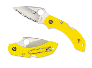 Spyderco Knives™ Dragonfly 2 Lockback C28SYL2 Marine Yellow Fiberglass Reinforced Nylon H2 Stainless Steel Pocket Knife