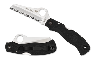 Spyderco Knives™ Rescue Lockback C45SBK Black Fiberglass Reinforced Nylon VG-10 Stainless Steel Pocket Knife