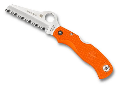 Spyderco Knives™ Rescue Lockback C45SOR Orange Fiberglass Reinforced Nylon VG-10 Stainless Steel Pocket Knife