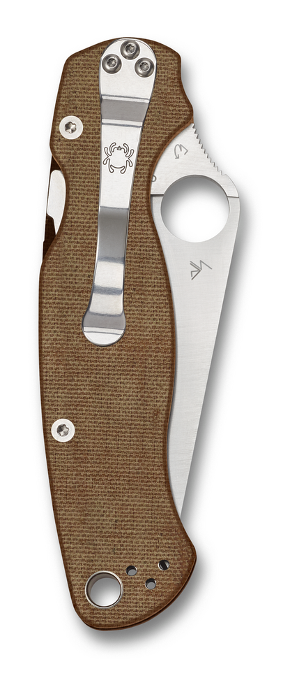Spyderco Knives™ Para Millie 2 Compression Liner Lock C81MPCW2 Brown Canvas Micarta CPM CRU-WEAR Steel Pocket Knife