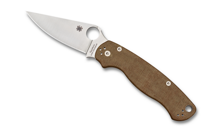 Spyderco Knives™ Para Millie 2 Compression Liner Lock C81MPCW2 Brown Canvas Micarta CPM CRU-WEAR Steel Pocket Knife