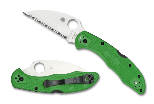 Spyderco Knives™ Salt 2 Lockback C88FSWCGR2 Green Fiberglass Reinforced Nylon LC200N Stainless Steel Pocket Knife