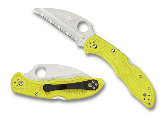 Spyderco Knives™ Salt 2 Lockback C88SWCYL2 Yellow Fiberglass Reinforced Nylon H1 Stainless Steel Pocket Knife