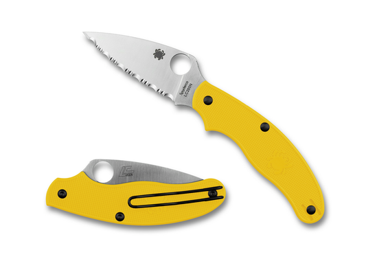 Spyderco Knives™ UK Pen SlipIt C94SYL Yellow Fiberglass Reinforced Nylon LC200N Stainless Steel Pocket Knife