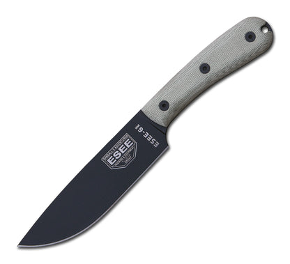 ESEE Knives™ Full-Tang Fixed Blade 6HM-K Natural Canvas Micarta 1095 Carbon Steel Knife