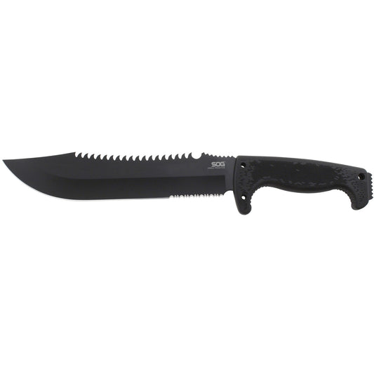 SOG Specialty Knives™ Jungle Primitive Fixed Blade F03TN-CP Black Thermo-Plastic Rubber 8Cr13MoV Stainless Steel Knife