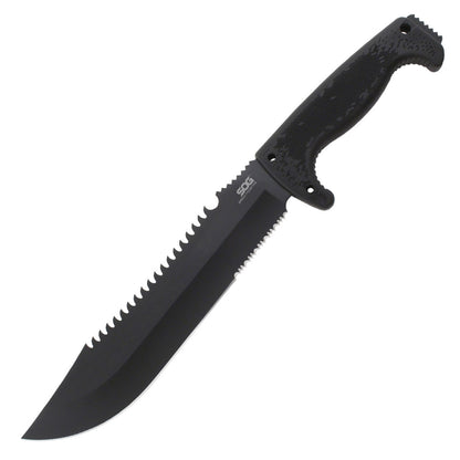 SOG Specialty Knives™ Jungle Primitive Fixed Blade F03TN-CP Black Thermo-Plastic Rubber 8Cr13MoV Stainless Steel Knife