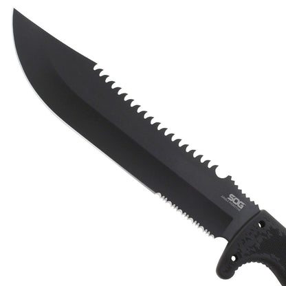 SOG Specialty Knives™ Jungle Primitive Fixed Blade F03TN-CP Black Thermo-Plastic Rubber 8Cr13MoV Stainless Steel Knife