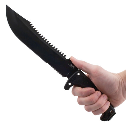 SOG Specialty Knives™ Jungle Primitive Fixed Blade F03TN-CP Black Thermo-Plastic Rubber 8Cr13MoV Stainless Steel Knife