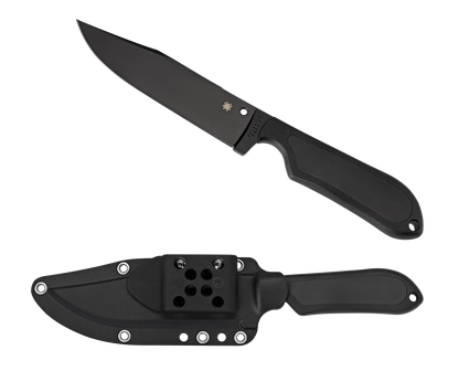 Spyderco Knives™ Street Bowie Fixed Blade FB04PBB Black Fiberglass Reinforced Nylon VG-10 Stainless Steel Knife