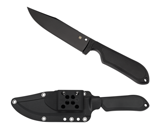 Spyderco Knives™ Street Bowie Fixed Blade FB04PBB Black Fiberglass Reinforced Nylon VG-10 Stainless Steel Knife