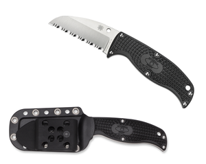 Spyderco Knives™ Enuff Fixed Blade FB31SBK Black Fiberglass Reinforced Nylon VG-10 Stainless Steel Knife
