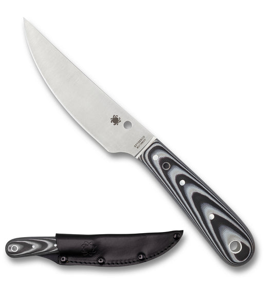 Spyderco Knives™ Bow River Fixed Blade FB46GP Black G-10 and Gray G-10 8Cr13MoV Stainless Steel Knife